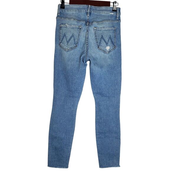 Mother Denim High Waisted Looker Ankle Fray Shoot To Thrill Destroyed Jeans 27 - Picture 6 of 16
